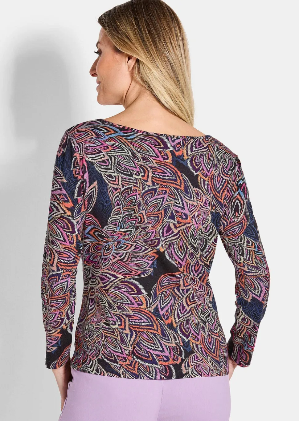 T-shirt en jersey avec imprimé de feuilles