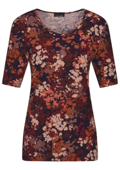 T-shirt en jersey avec imprimé de feuilles