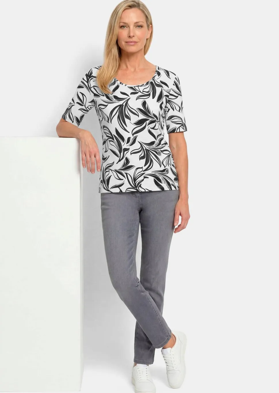 T-shirt en jersey avec imprimé floral tendance