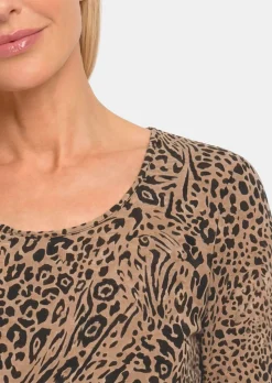 T-shirt en jersey avec imprimé léopard