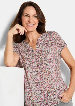 T-shirt en jersey avec imprimé mille-fleurs