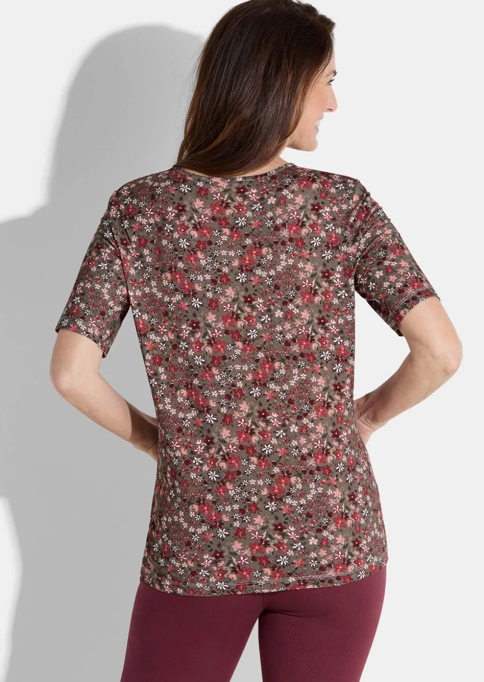 T-shirt en jersey avec imprimé mille-fleurs