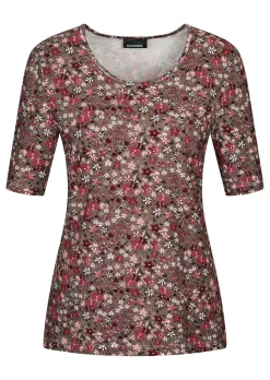 T-shirt en jersey avec imprimé mille-fleurs