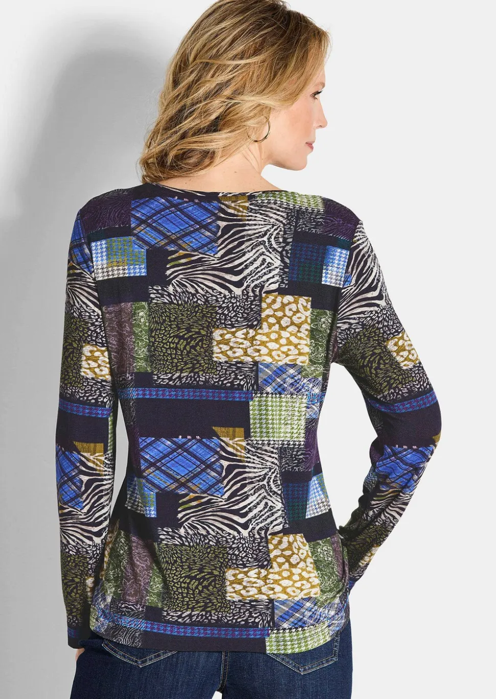 T-shirt en jersey avec imprimé patchwork