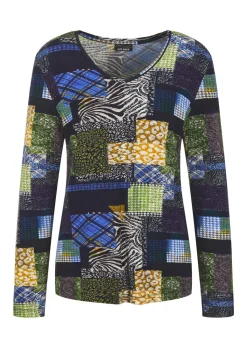 T-shirt en jersey avec imprimé patchwork