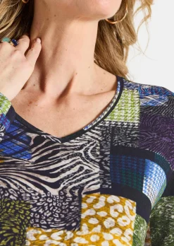 T-shirt en jersey avec imprimé patchwork