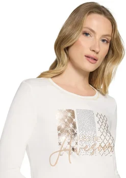 T-shirt en jersey avec imprimé scintillant, devant