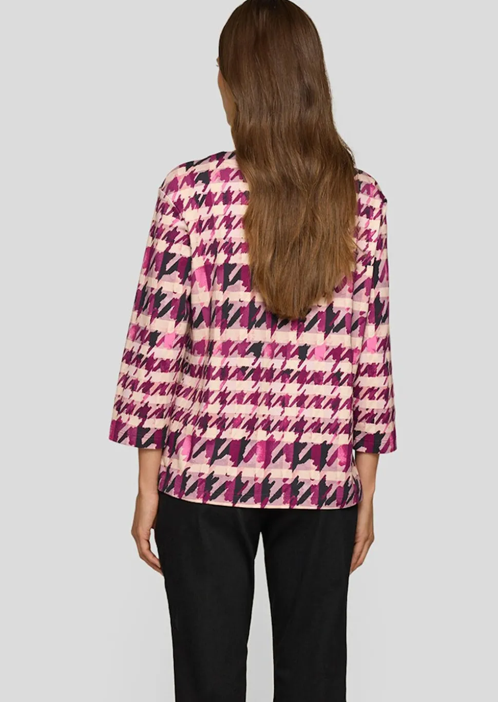T-shirt en jersey avec motif pied-de-poule et carreaux