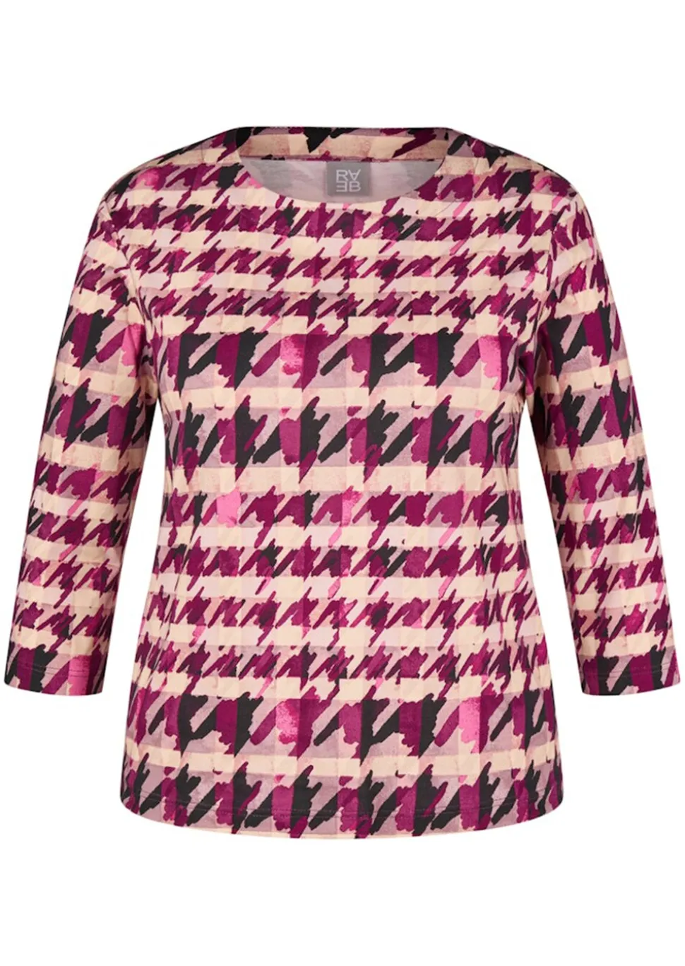 T-shirt en jersey avec motif pied-de-poule et carreaux