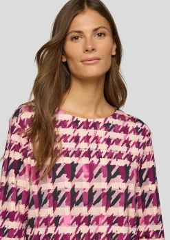 T-shirt en jersey avec motif pied-de-poule et carreaux