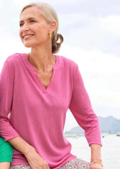T-shirt en jersey de viscose aéré