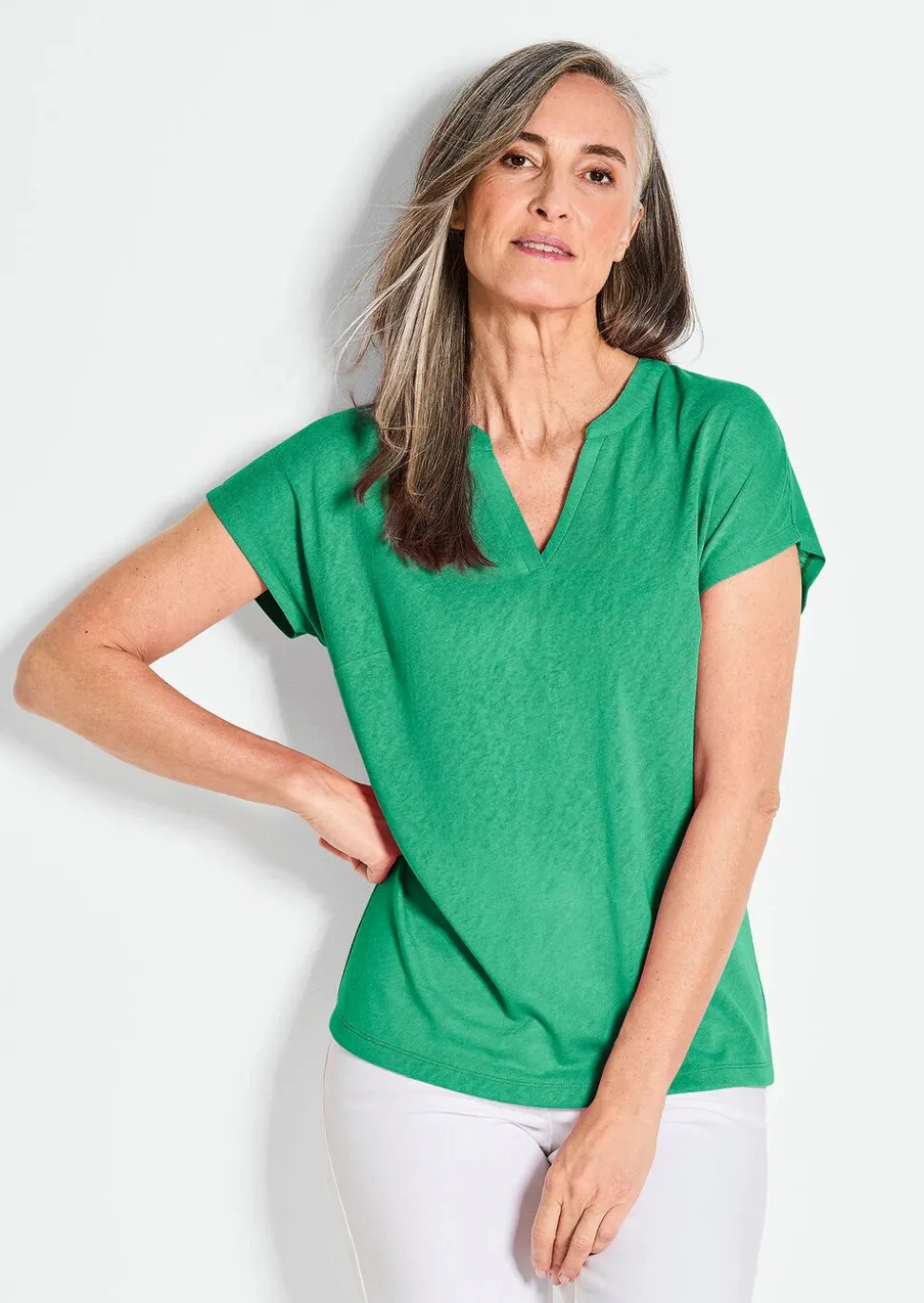 T-shirt en jersey de viscose aéré