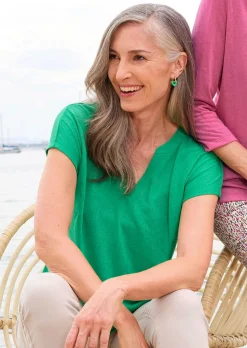 T-shirt en jersey de viscose aéré