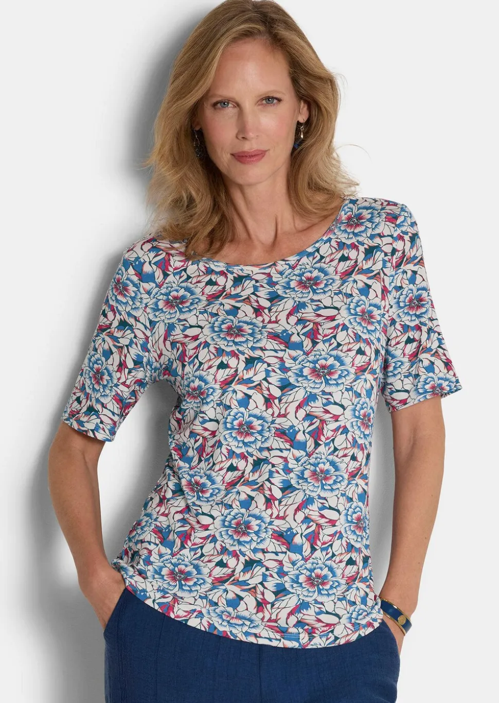 T-shirt en jersey à encolure bateau