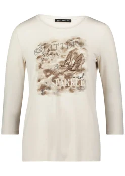 T-shirt en jersey orné de pierres scintillantes