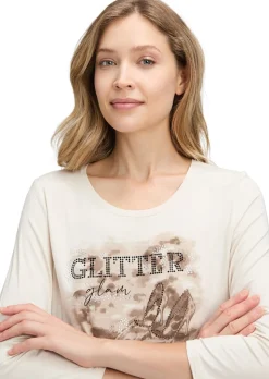 T-shirt en jersey orné de pierres scintillantes