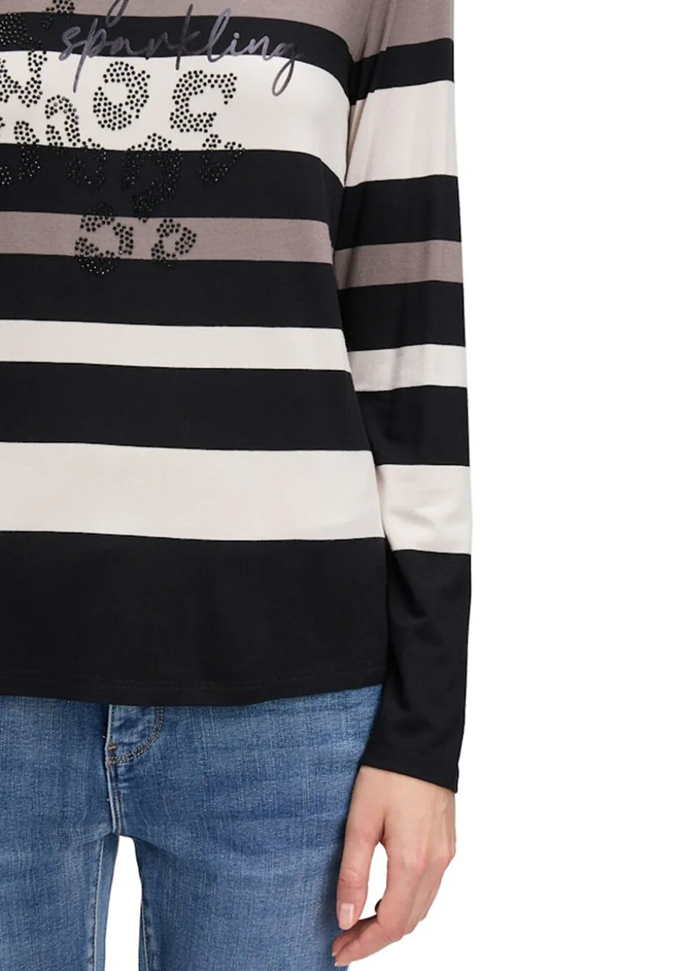 T-shirt en jersey orné de pierres scintillantes