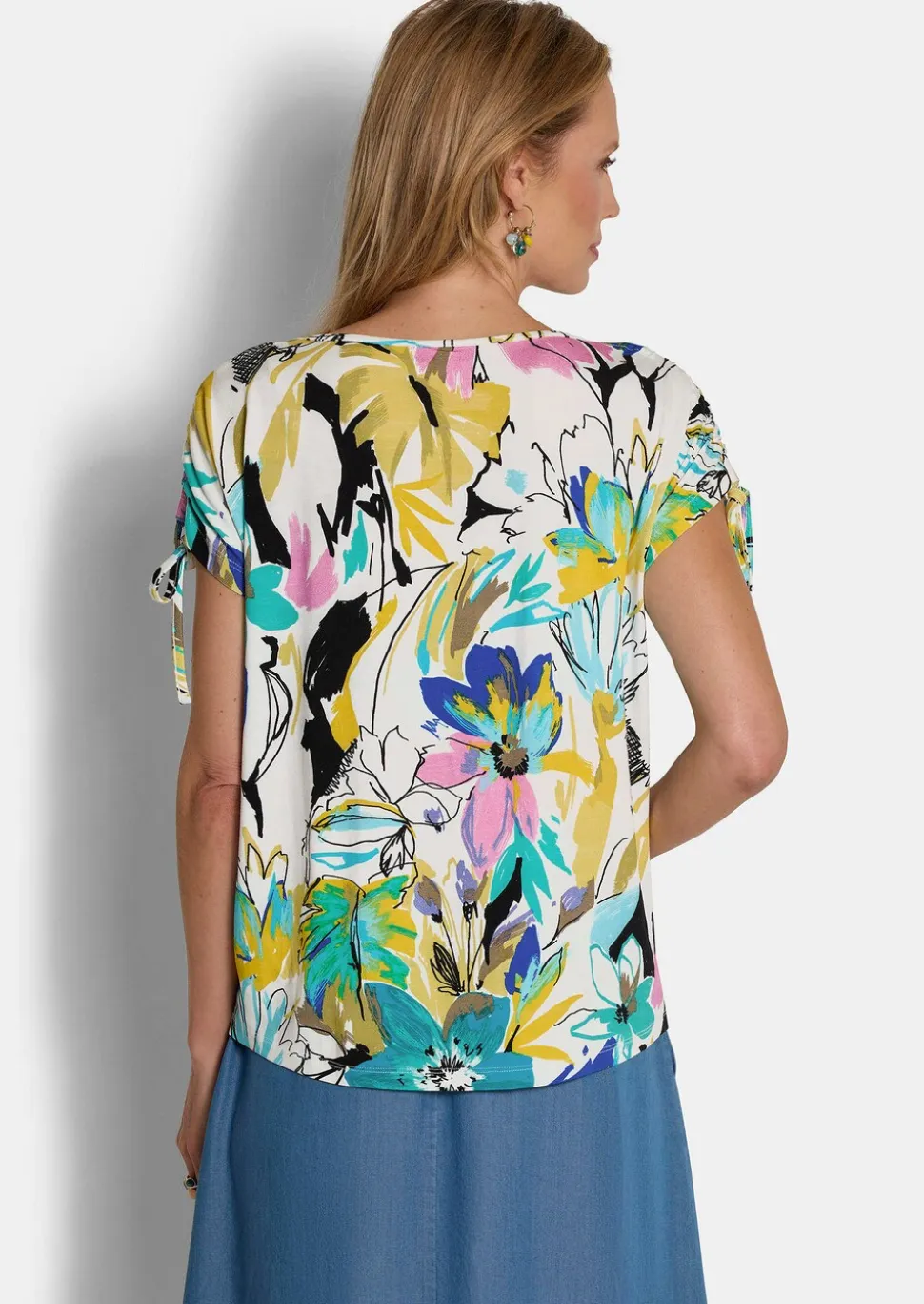 T-shirt en jersey à épaules froncées
