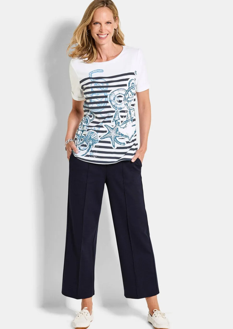 T-shirt en jersey style marin, avec détails brillants