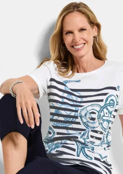 T-shirt en jersey style marin, avec détails brillants