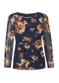 T-shirt en mesh à imprimé floral
