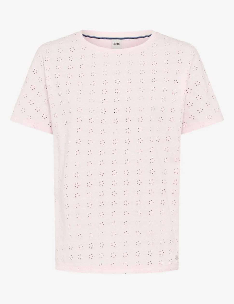T-shirt en pur coton avec broderie ajourée