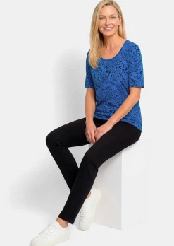 T-shirt en viscose au look léopard