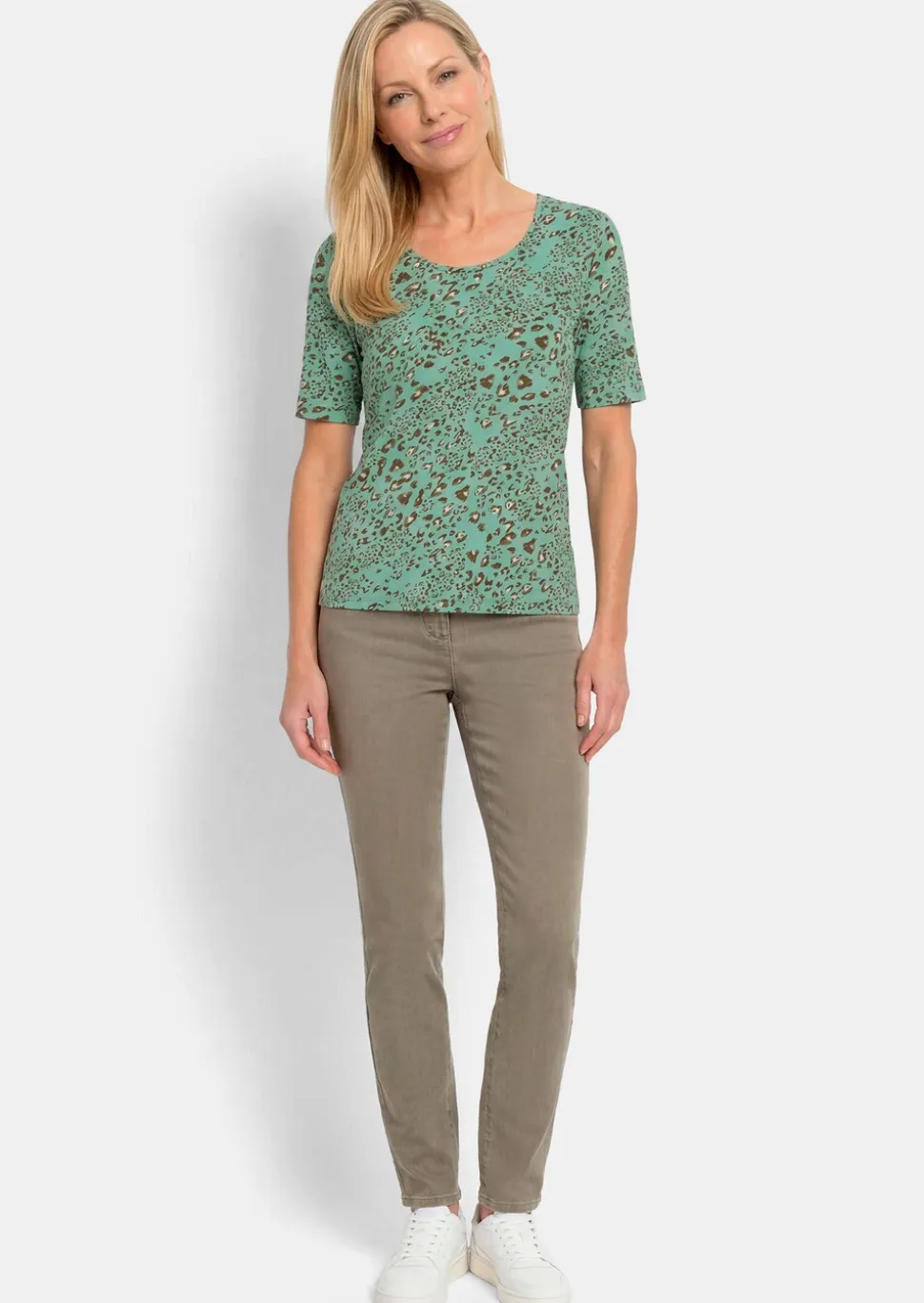 T-shirt en viscose au look léopard