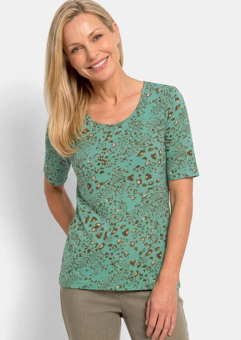 T-shirt en viscose au look léopard