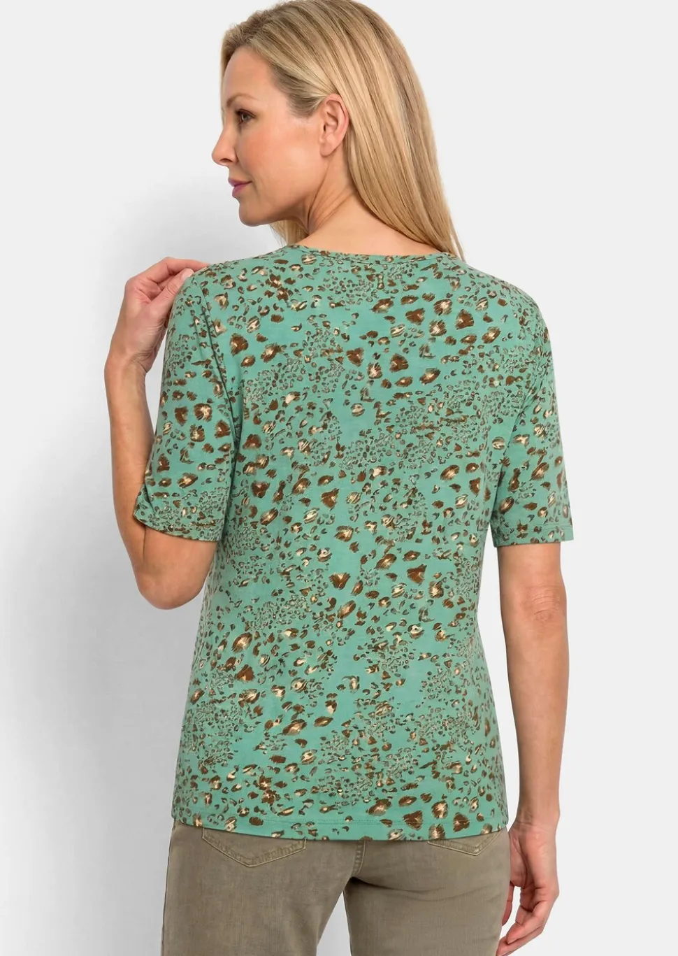 T-shirt en viscose au look léopard