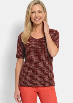 T-shirt en viscose avec impression géométrique minimale