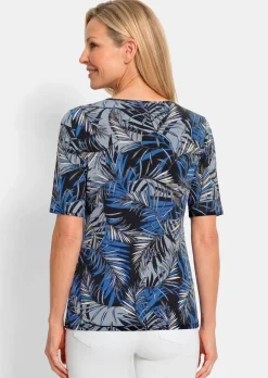 T-shirt en viscose avec imprimé palmier