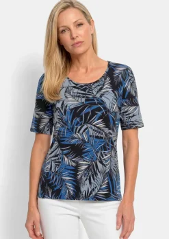 T-shirt en viscose avec imprimé palmier
