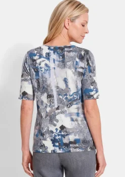 T-shirt en viscose avec imprimé cachemire féminin