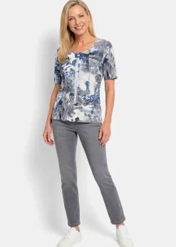 T-shirt en viscose avec imprimé cachemire féminin