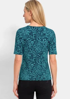 T-shirt en viscose avec imprimé léopard