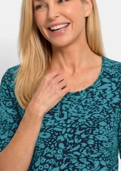 T-shirt en viscose avec imprimé léopard