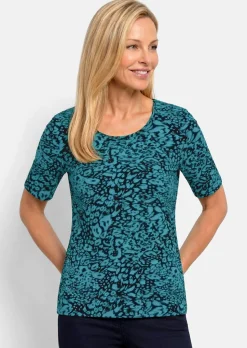 T-shirt en viscose avec imprimé léopard