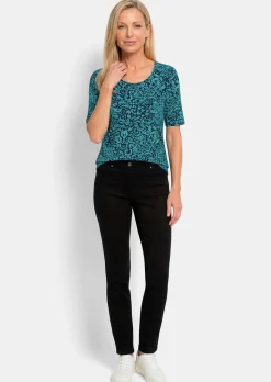 T-shirt en viscose avec imprimé léopard