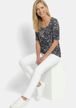 T-shirt en viscose avec imprimé léopard