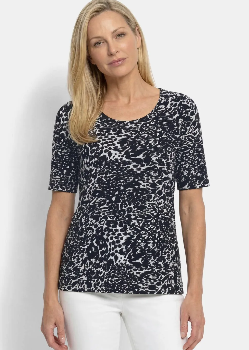 T-shirt en viscose avec imprimé léopard