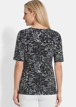 T-shirt en viscose avec imprimé léopard