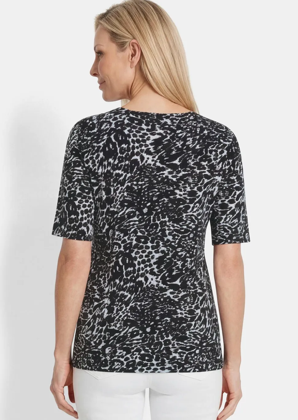 T-shirt en viscose avec imprimé léopard