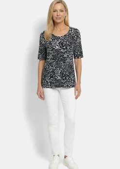 T-shirt en viscose avec imprimé léopard
