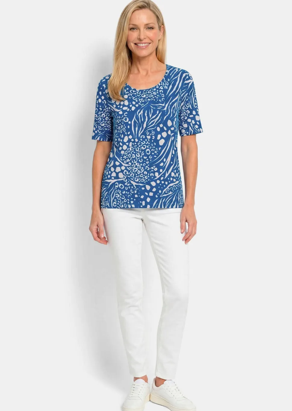 T-shirt en viscose avec imprimé animalier tendance