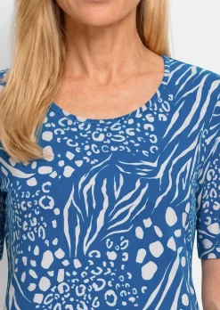T-shirt en viscose avec imprimé animalier tendance