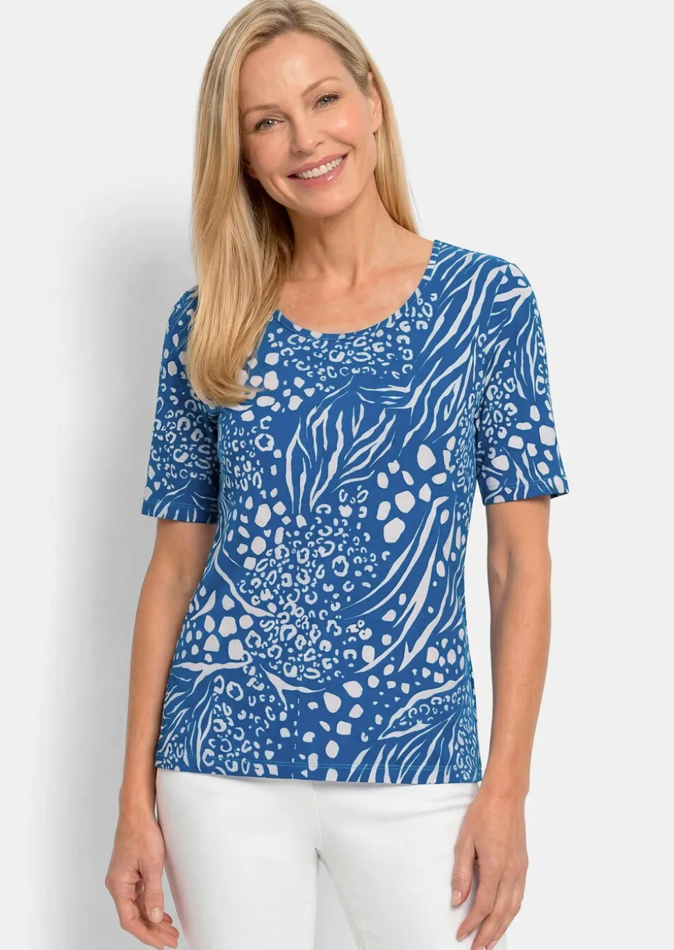 T-shirt en viscose avec imprimé animalier tendance