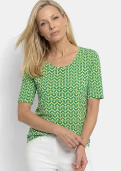T-shirt en viscose avec imprimé géométrique minimaliste