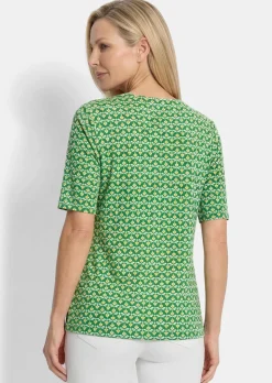 T-shirt en viscose avec imprimé géométrique minimaliste