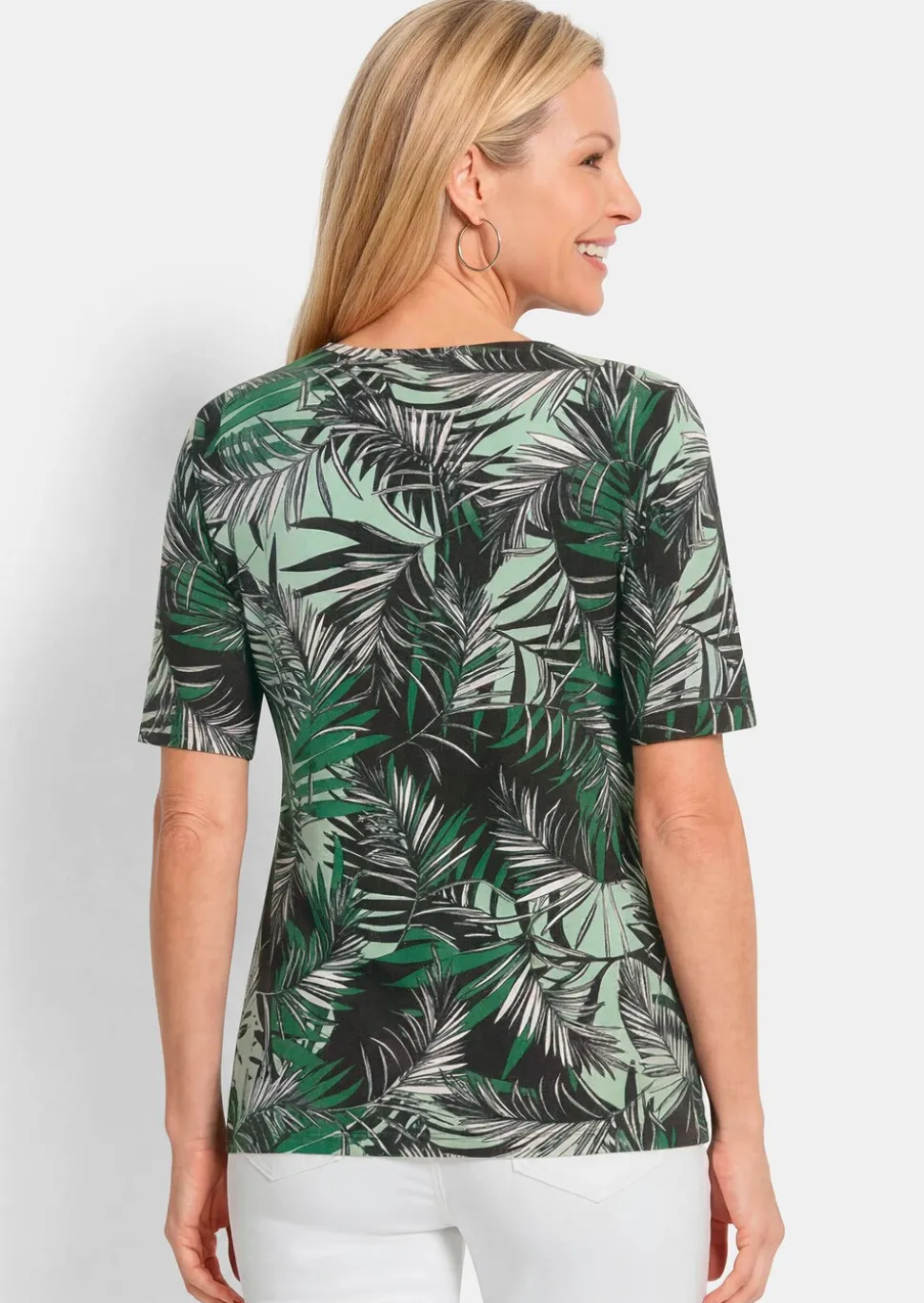 T-shirt en viscose avec imprimé palmier